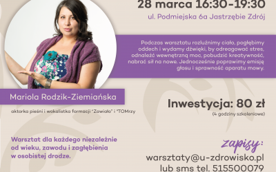Prysznic głosowy w Uzdrowisku – cykl warsztatów 11.06; 30.07; 03.09; 01.10; 12.11