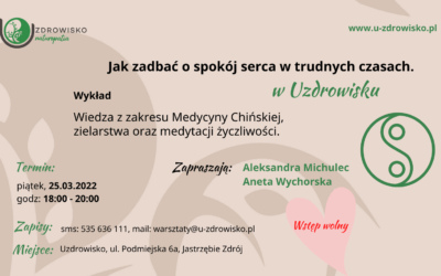 Jak zadbać o spokój serca w trudnych czasach – 25.03 godz. 18.00