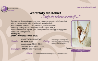 Warsztaty dla Kobiet: „Czuję się dobrze w relacji …” 11-12 czerwca