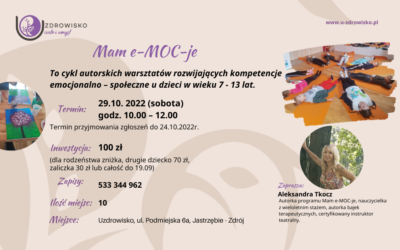 29 października- Mam e-MOC-je. Cykl autorskich warsztatów rozwijających kompetencje emocjonalno – społeczne u dzieci